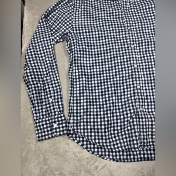 Bonobos Men’s Slim Fit Navy Blue White Gingham Plaid Button Front Shirt Large - Picture 2 of 15